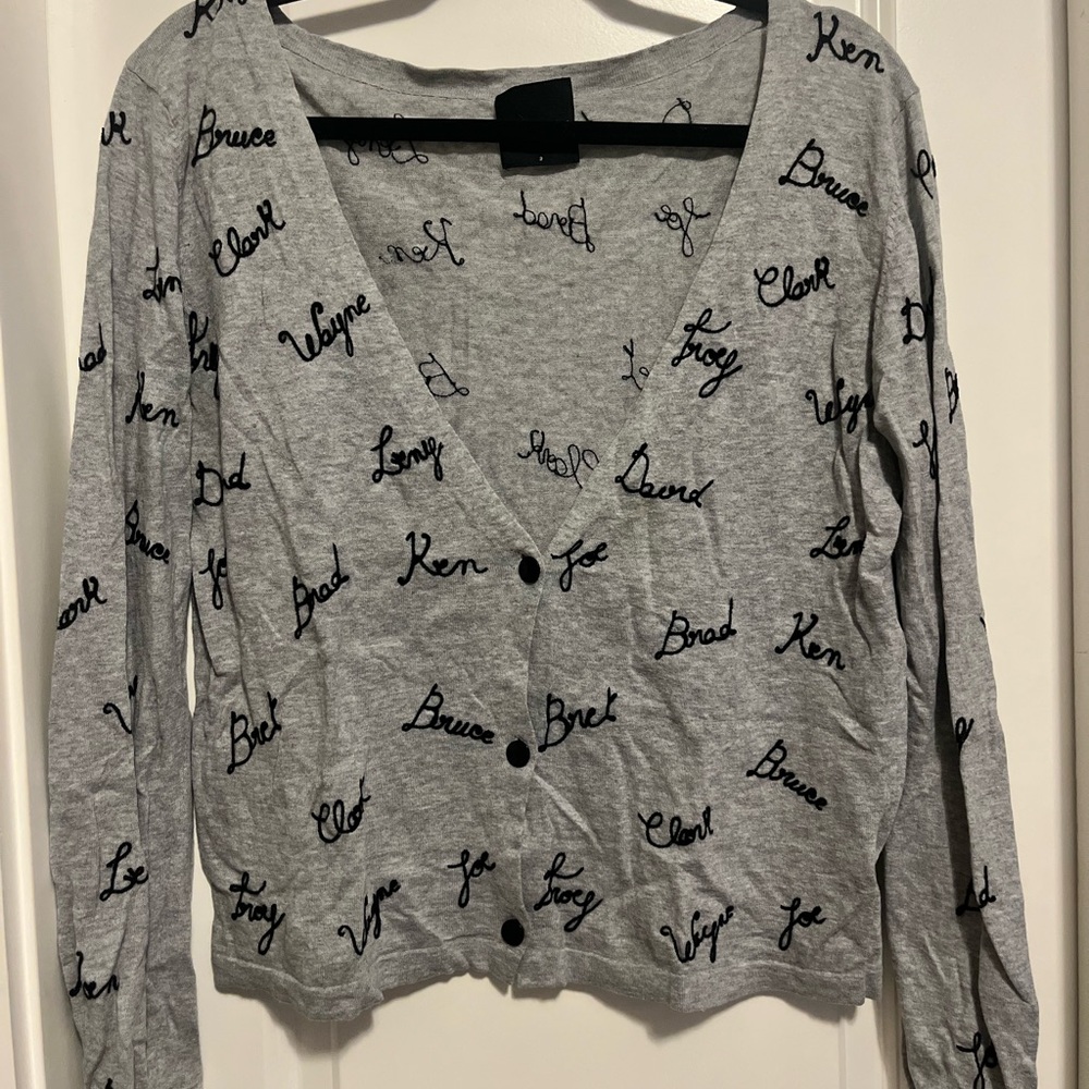 American Retro Gray Top with Black Embroidery